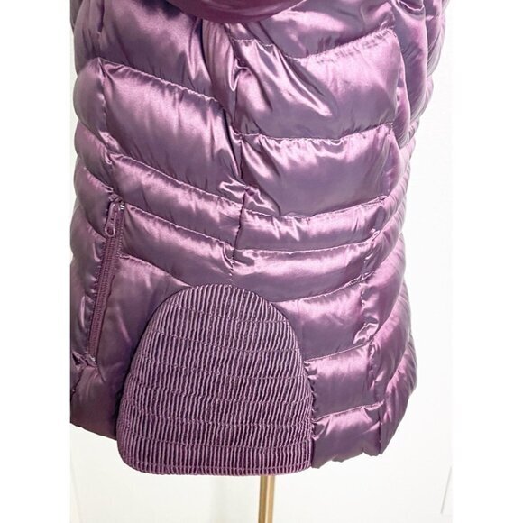 Bernardo Purple Packable Puffer Hooded‎  Down Jacket Lightweight Gorpcore Large - Picture 3 of 6